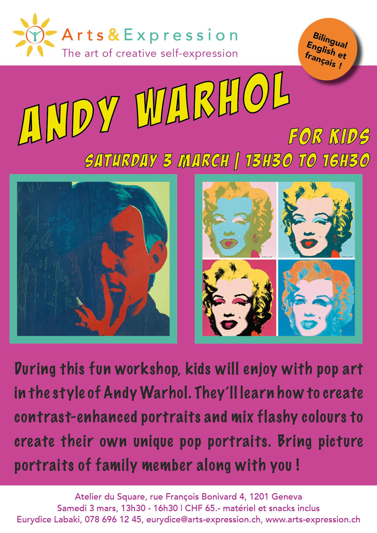 Andy Warhol - Painting Class - Creative Art for kids - Geneva